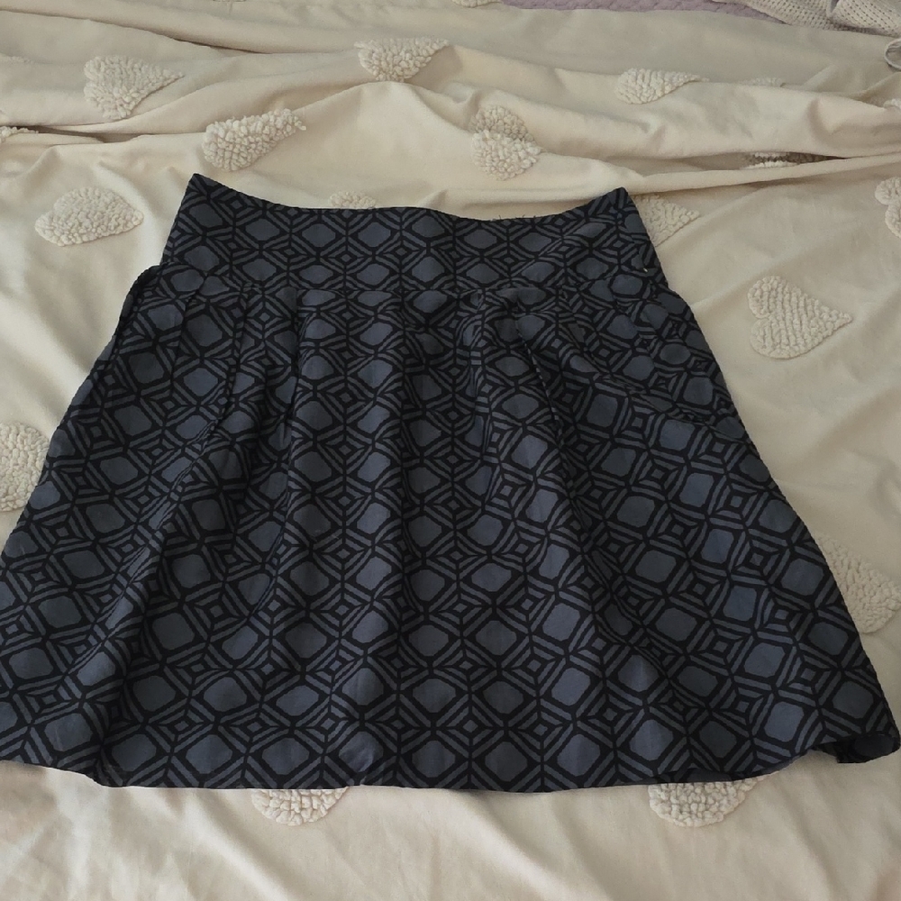 Banana Republic Navy Geometric Circle Skater Skirt